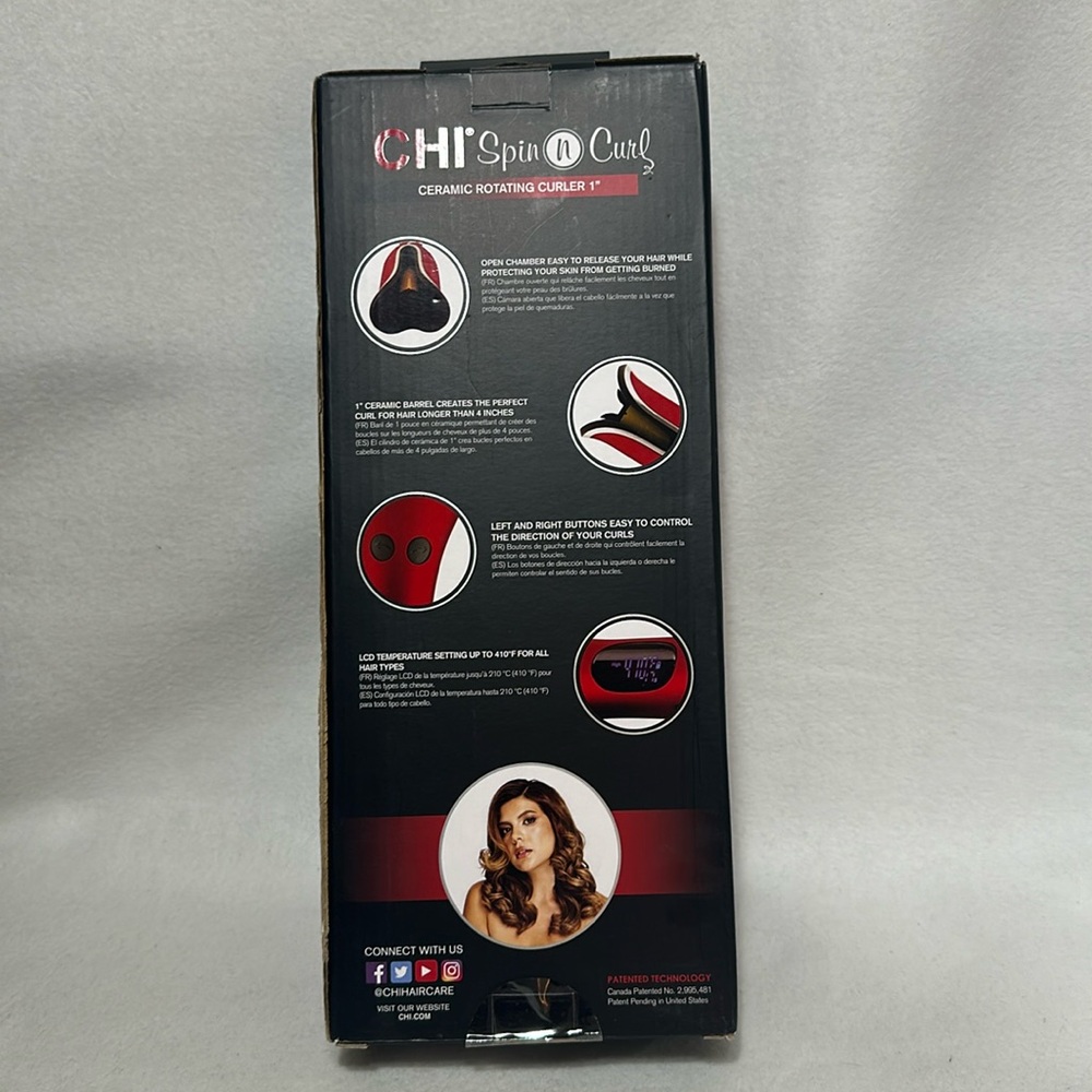 Chi Spin N Curl Ceramic Rotating Curler - Picture 3 of 4